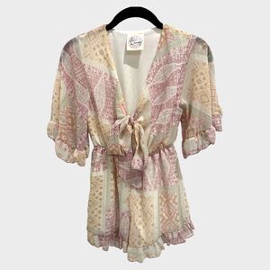 Love Daisy Girls Pastel Chiffon Ruffled Romper SZ L EUC